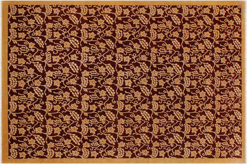 handmade Transitional Kafkaz Chobi Ziegler Red Gold Hand Knotted RECTANGLE 100% WOOL area rug 9 x 12